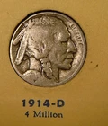 1914-D  Buffalo Nickel -  Good+ / Very Good  (SA)