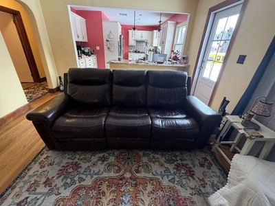 Brown Leather Reclining Sofa Set Two-Piece Contemporary/Modern Living Room