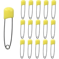 50 Pcs Safety Pins Nappy Pins Plastic Head Safety Pins with Safe Locking Yel...