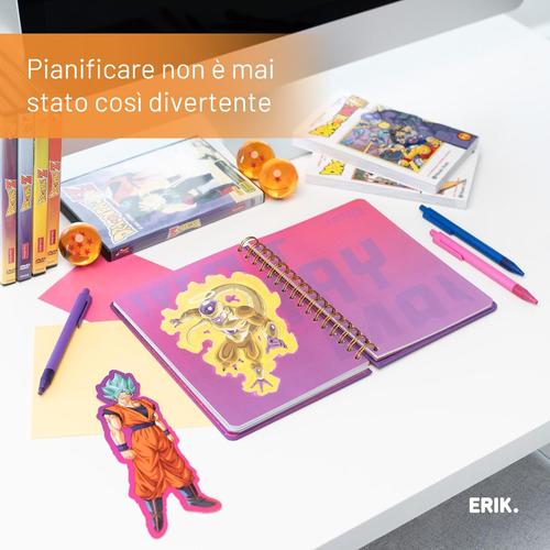 : Diario Scuola 2025 2026 Dragon Ball, Agenda Settimanale A5 12 Mesi in Spagnolo - Foto 6 di 12