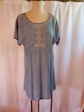 Anthropologie Holding Horses Women's Dress Medium Blue Western Cowgirl Lyocell