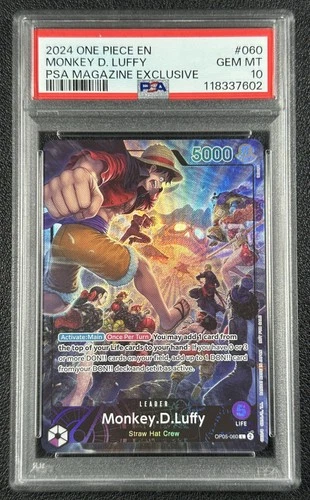 MONKEY D. LUFFY PSA 10 2024 ONE PIECE EN #OP05-060 PSA MAGAZINE EXCLUSIVE 7602