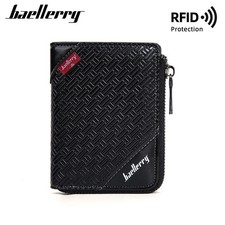 Baellerry New RFID Short Men Wallets Large Capacity Zipper Coin Pocket Male Purs