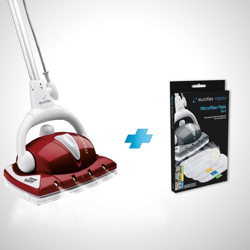 Vapour M1 Floor Steamer by Euroflex Classic Cleaner & FREE Bonus Pads