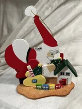 Vintage Schmid Emgee Santa With Toys Wood Christmas Ornament 