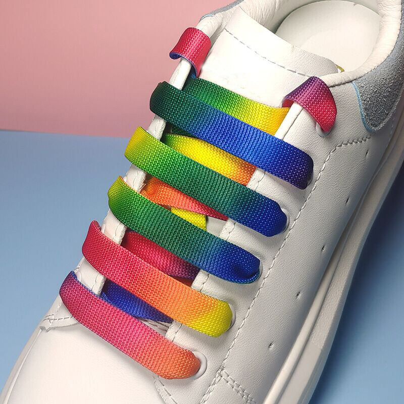 White Black Laces Wide Flat Trainer replacement Shoelaces For Alexander McQueen eBay