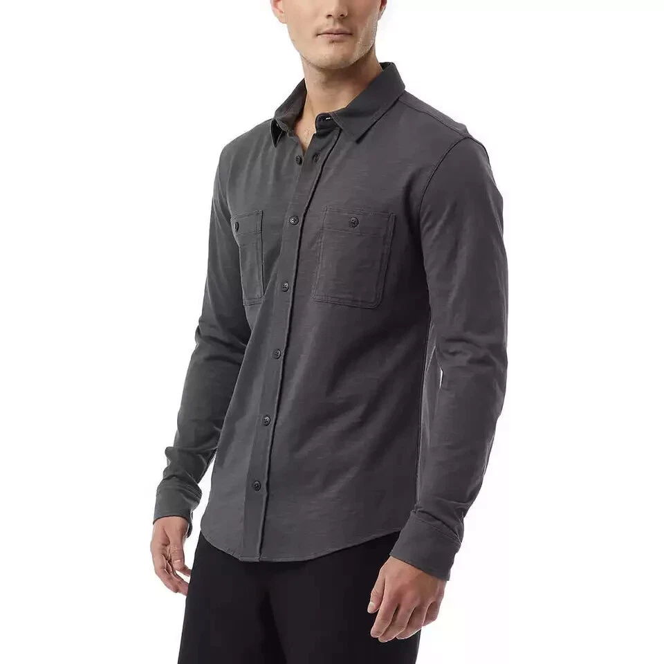 32 Degrees Cool Men's Long Sleeve Button-Up Shirt, Gray, Size L - Image 4 of 4