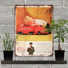 1959 Buddy L Texaco Gas Truck Toy Ad Metal Sign Repro 9x12" 60274
