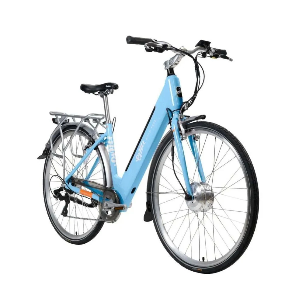 Emu Roam Step Through Hybrid Electric Bike E-Bike Battery 700c Wheels Blue - Image 2 of 2