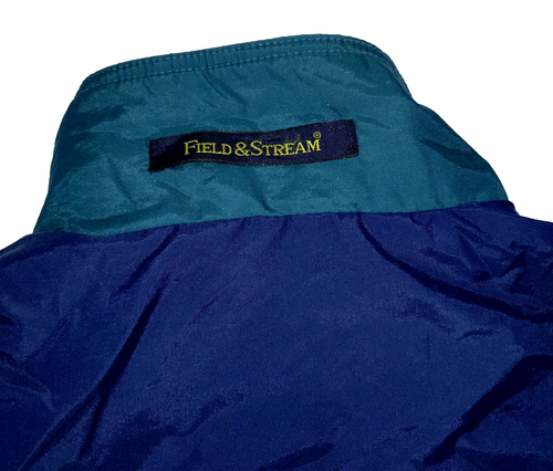 Vintage Field Stream Jacket Windbreaker Aztec Lined Blue Chore Coat Mens XL - Picture 6 of 16