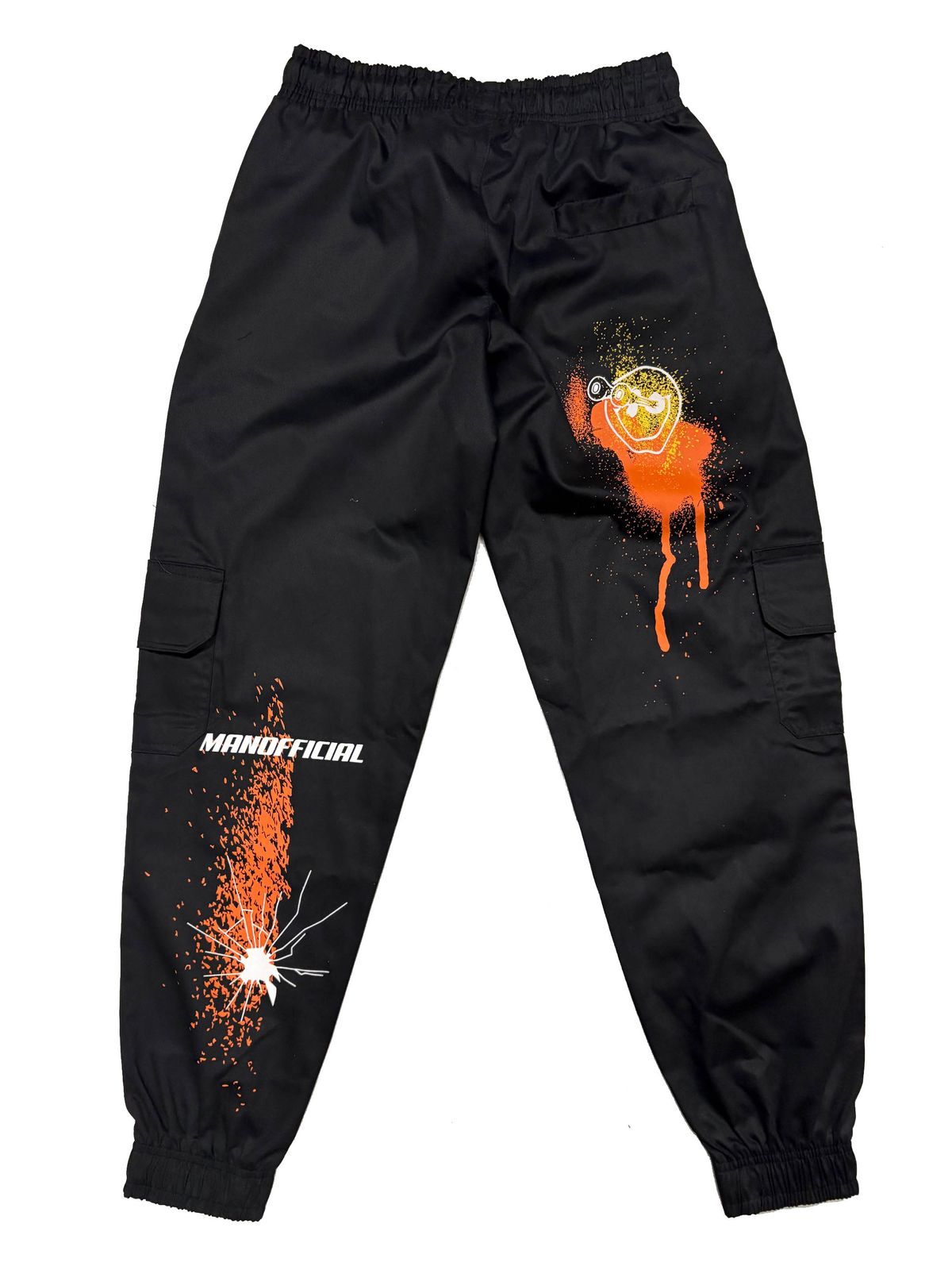 Mens Cargo Trouser Black Large Graffiti Printed Pant Boohoo Man RRP £50 image 3