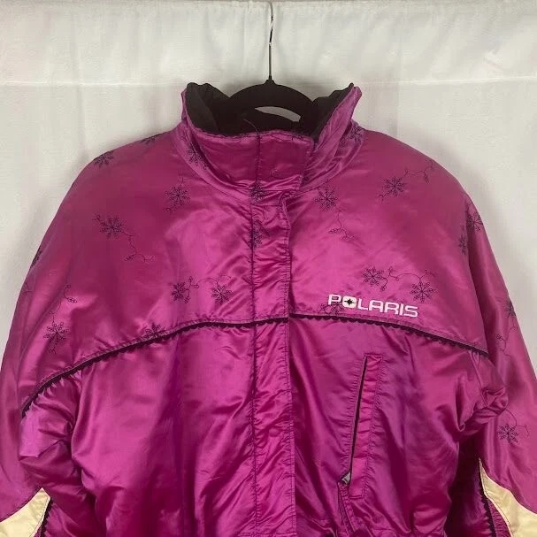 Polaris Vintage Snowmobile ski Jacket Pink Women's Medium - Image 3 of 4
