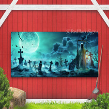 Spirit Halloween Reaper Graveyard Garage Banner