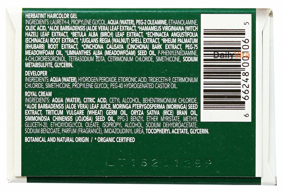 Herbatint перманентный травяной гель для окрашивания волос 7N блондинка 4,56 унц - Изображение 3 из 3