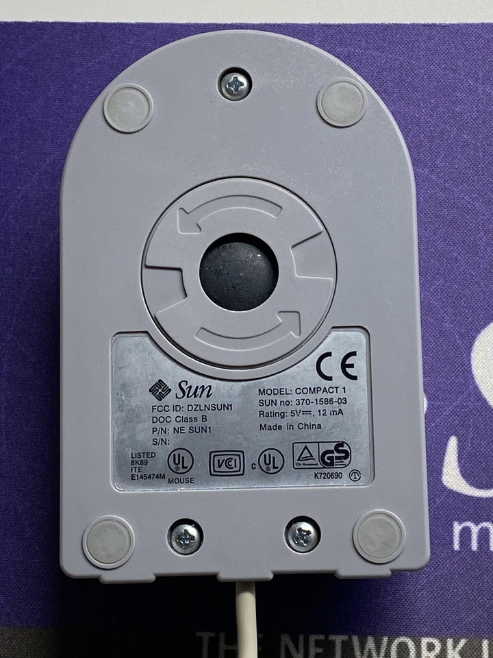 SUN 370-1586 Type-5c Mechanical 3 Button Mouse Model Compact1 Mouse WITH NEW PAD - Image 4 of 4