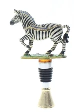 Ciel Jeweled Wine Bottle Stopper Cork Collectible Trinket Box with Stand Zebra