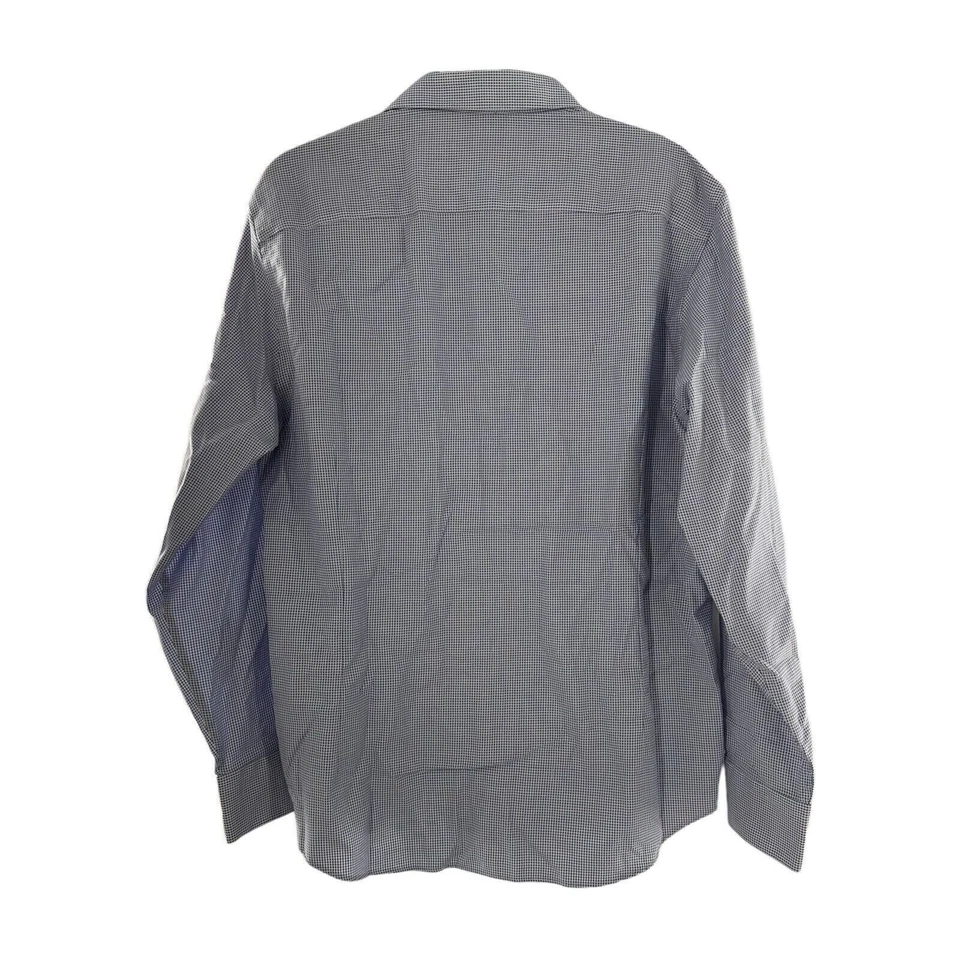 Egara Mens Non-Iron Slim Fit Dress Shirt XL Blue Check Cotton Preppy Travel b - Image 2 of 4