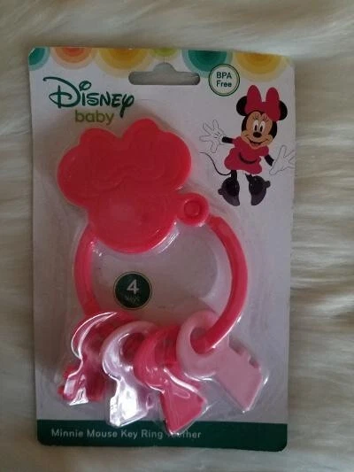 LLAVERO MORDEDOR DISNEY BABY MINNIE MOUSE ROSA NUEVO EN PAQUETE Foto 2 de 4