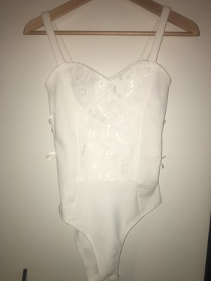topshop white lace bodysuit