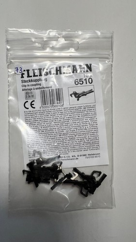 Lot De 10 Attelages Courts Fleischmann Profi HO 1/87 - Noir - Pour Modélisme Ferroviaire Analogique