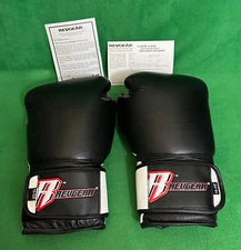 Revgear Black 16oz Pro Leather Boxing Gloves.