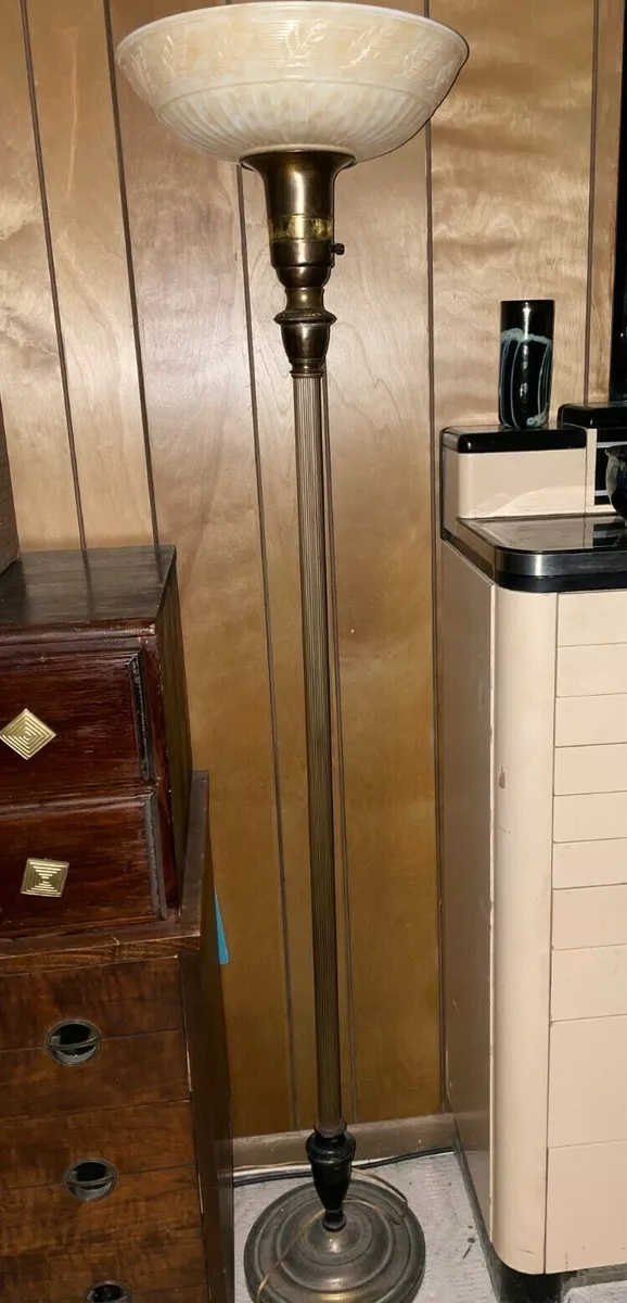 Vintage torchiere floor lamp deals