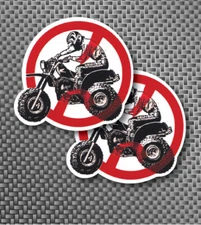 2pc NO TRIKE 3 wheeler sticker autocollant decal ATC 200e, 185s, 250sx 70, 250r