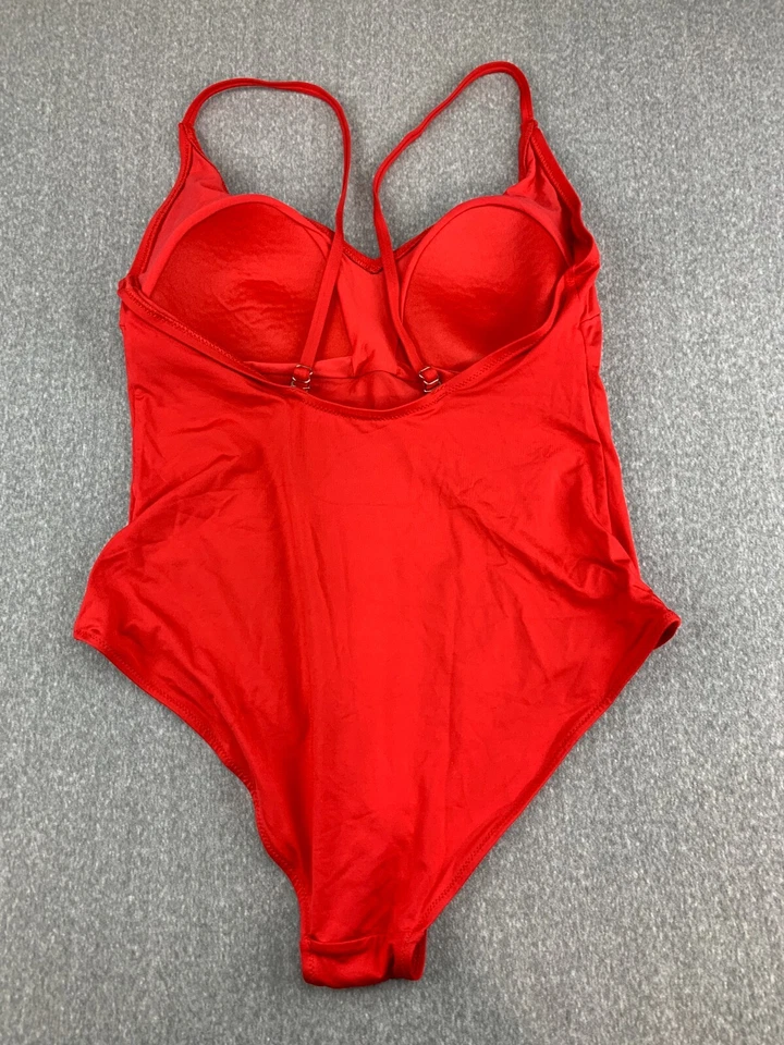 Traje de baño H&M rojo picante clásico 1 pieza para mujer talla 12 sedoso suave corte alto playa Foto 2 de 4