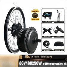 36V 48V 250W Brushless Gear Rear Wheel Hub Motor Electric Bicycle Conversion Kit