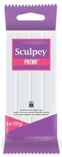 Sculpey Premo Polymer Clay White 8oz Block Premium Oven Bake