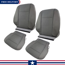 Fits 2015-2020 Ford F150 XLT Driver Passager Bottom&Top Cloth Seat Cover Gray
