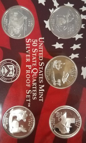 SS1104SXSCFO U.S. MINT 11 COIN YEAR 2004-S SILVER AG CAMEO PROOF SET FRESH OGP!! - Picture 3 of 8