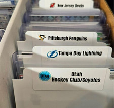 32 x Tall Sports Card Team Dividers with 32 NHL Teams Logos