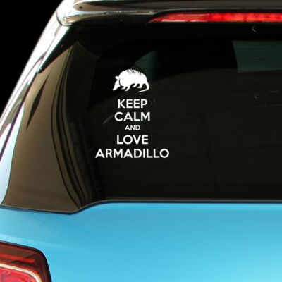 KEEP CALM AND LOVE ARMADILLO Animals Car Laptop Wall Sticker Decal