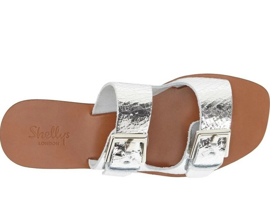 Sandalias para mujer Shellys London 'Ella' de cuero plateado talla 37 - 231545 Foto 2 de 3