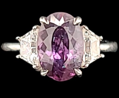 3,09ct. Natürlicher brasilianischer Alexandrit Platin-Verlobungsring GIA-ZERTIFIKAT 