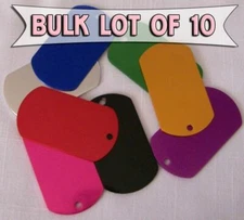 BULK LOT of 10 Military ID Tag - DOG Pet Tag ENGRAVED Small & Large many colors
