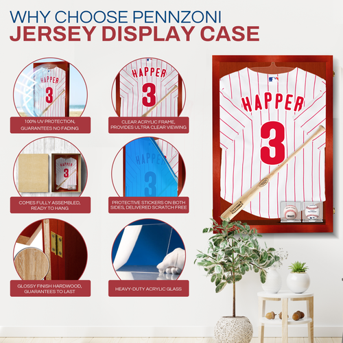 Vitrina de camiseta grande marco acrílico para fútbol, béisbol y hockey - alegre - Imagen 3 de 9