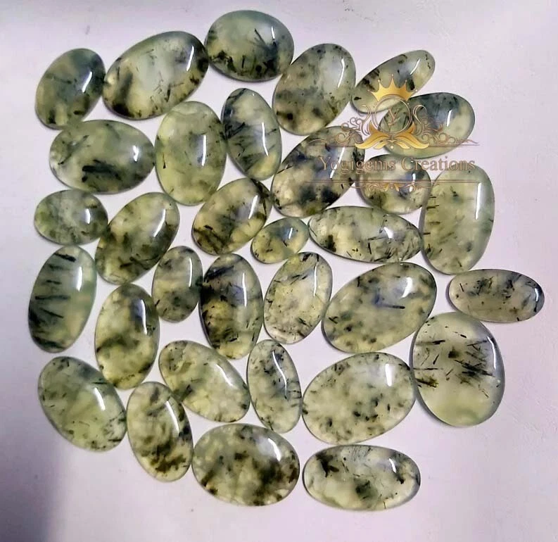 300 Ct Lot Natural Prehnite Cabochon For Jewelry Making Oval Cut Loose Gemstone - Image 2 of 2