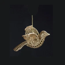 KURT S. ADLER GOLDEN SPLENDOR GOLD GLITTER DOVE CHRISTMAS ORNAMENT
