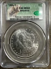 1885-O Morgan Silver Dollar CAC MS62 - WitterBrick Lustrous Bear Label - Signed