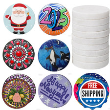 Lulonpon 40PCS 2.5" White Flat Smooth Craft Painting Rocks Bulk