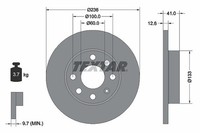 2X Textar Bremsscheibe Vorderachse U.A. FüR Bedford, Chevrolet, Opel, Vauxhall