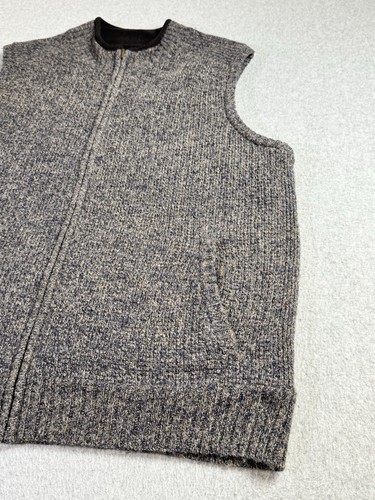 Pendleton Vest Men’s Large Gray Washable Wool Full Zip Sweater Fleece Lined - Picture 3 of 17