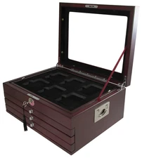 1x Guardhouse Wood Glass-Top Display Case 24 Graded Coin Slabs Key