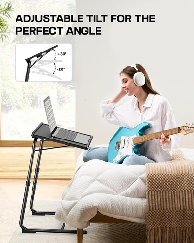 Sleek Modern TV Tray Table - 3 Tilt Angles & Adjustable Height for Comfort - Picture 8 of 10