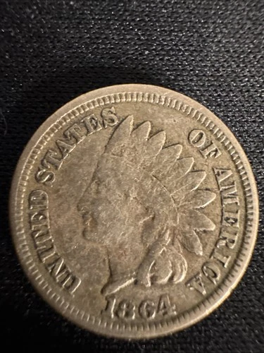 1864 1C RAW VF BN Indian Cent Bronze