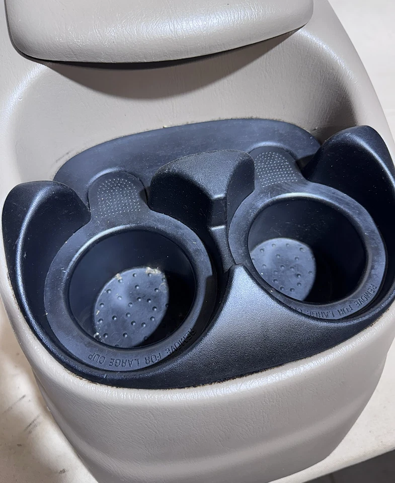 1997 - 2003 福特 F150 棕褐色地板中控台存储双杯架皮革原始设备制造商 — 第 3/4 张图片