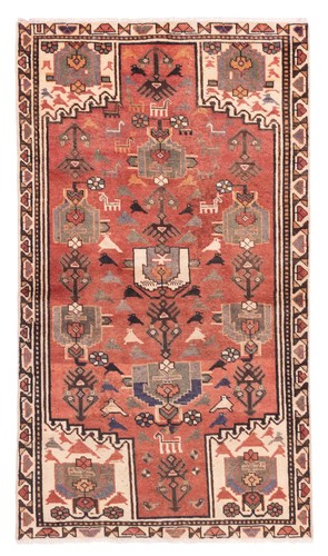 Traditional Vintage Hand-Knotted Area Rug 3'11" x 7'3" Oriental Wool Carpet