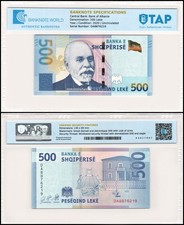 Albania 500 Leke, 2020, P-77, UNC, TAP Authenticated